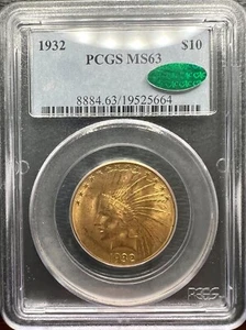 1932 $10 Gold Indian Head Eagle PCGS MS63 CAC - Picture 1 of 4