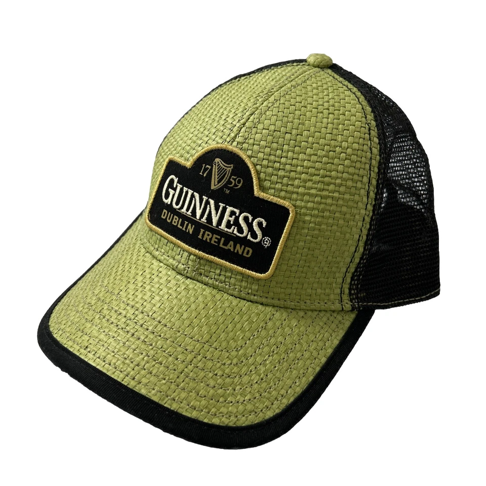 Gorra de cerveza Guinness sombrero Dublín Irlanda Bio-Domes tocado paja papel trasero a presión Foto 1 de 4