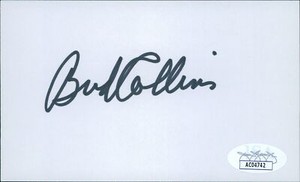 Bud Collins Tennis Broadcaster Signed 3x5 Index Card JSA Authenticated