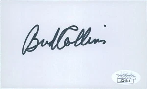 Bud Collins Tennis Broadcaster Signed 3x5 Index Card JSA Authenticated - Picture 1 of 2
