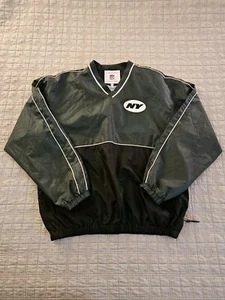 Vintage Nylon York Jets Pullover, Green & Black NFL Size Large - Picture 1 of 5