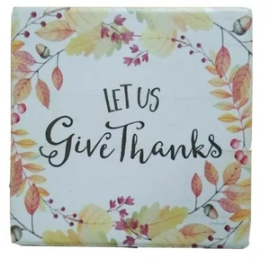 Thirstystone Tumbled Absorbent Tile Stone Coaster,Give Thanks,4.25" Cork New - Picture 1 of 9