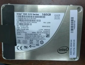 Lenovo Intel SSD 320 Series 160GB SATA SSDSA2BW160G3L 2.5" 45N8144 45N8145 - Picture 1 of 1