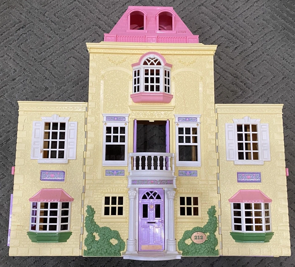 Vintage 1990s Fisher Price Loving Family Folding Doll House | Yellow Pink Girls - Image 1 of 4