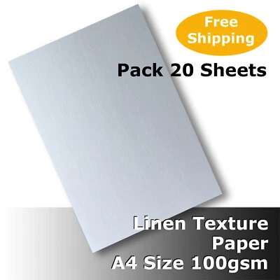 10 Sheets Linen Texture Finish Paper A4 Size 100gsm Quality White #H6011 #WDDG - image 1 of 3