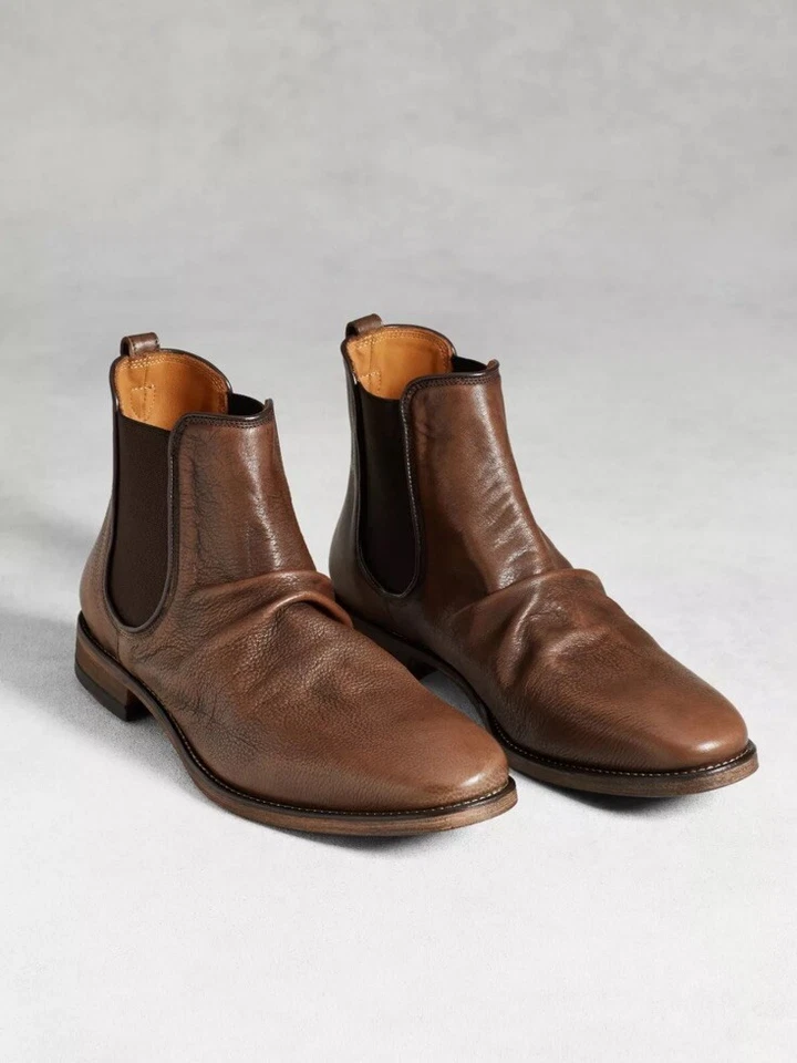 Bota Chelsea Masculina John Varvatos Fleetwood Sharpei Couro Marrom 11 MSRP: US$ 698 - Imagem 1 de 4