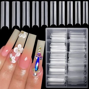 200 Pcs Extra Long C Curve Nail Tips 10 Sizes False Nail Extension Tips - Picture 1 of 8