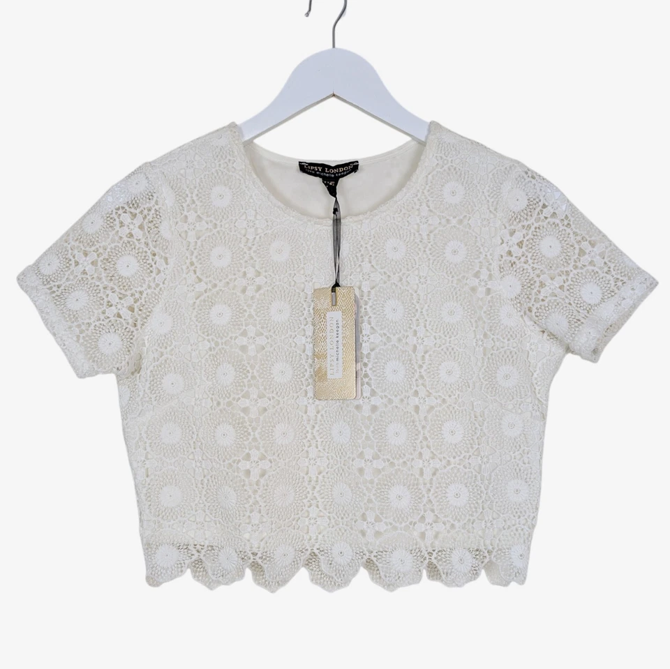 LIPSY x Michelle Keegan : Crochet Crop Top : UK8 : WAS: £69!! - Image 1 of 2