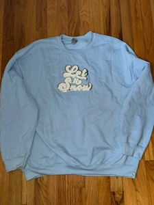 Gildan Let It Snow Holiday Weihnachten Sweatshirt XL X-Large hellblau silber - Bild 1 von 4