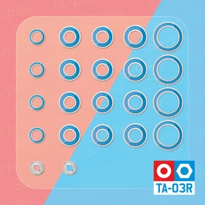 Complete 22-pc Ball Race Bearing Kit 'Hop-Up' Upgrade Set for TAMIYA TA-03R 2RS - Afbeelding 1 van 1