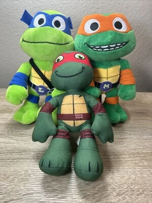 Lot Of 3 Teenage Mutant Ninja Turtles TMNT 2 Are Mutant Mayhem 8" Plushies 2023 - Image 1 of 4