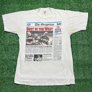 Vintage 1992 Portland Trail Blazers Best in The West NBA TShirt Oregonian Medium - Bild 1 von 10