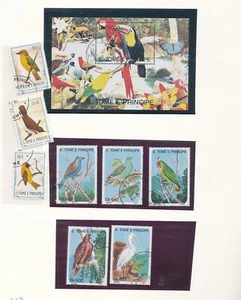 Guatemala Kilda St. Tome Gabon BIRDS MNH MH Used (Apx 70+) AGA050 - Picture 1 of 13