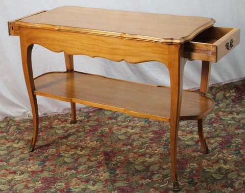 1940 French Cherrywood Serving Sofa Table Cover