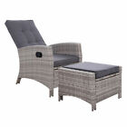 Sun Lounge Recliner Chair Wicker Lounger Sofa Day Bed Outdoor Furniture Patio Ga