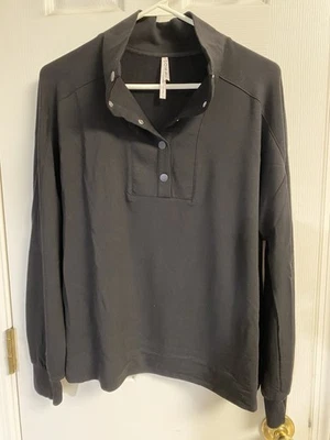 Sudadera Soma L Ultra Suave Polar QTR Snap Negra Foto 1 de 3