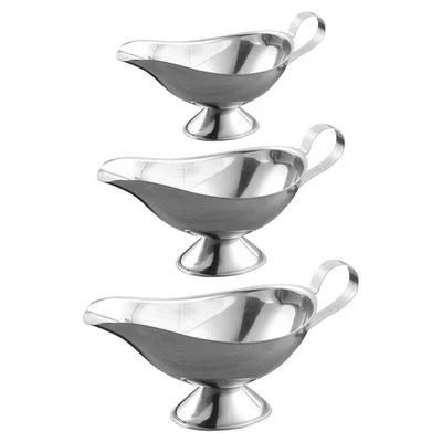  3pcs in acciaio inox salsa in acciaio inox barche condimento barche da cucina - Immagine 1 di 4