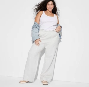 Wild Fable Damen High-Rise Straight Leg Jogginghose meliert grau XXL - Bild 1 von 3