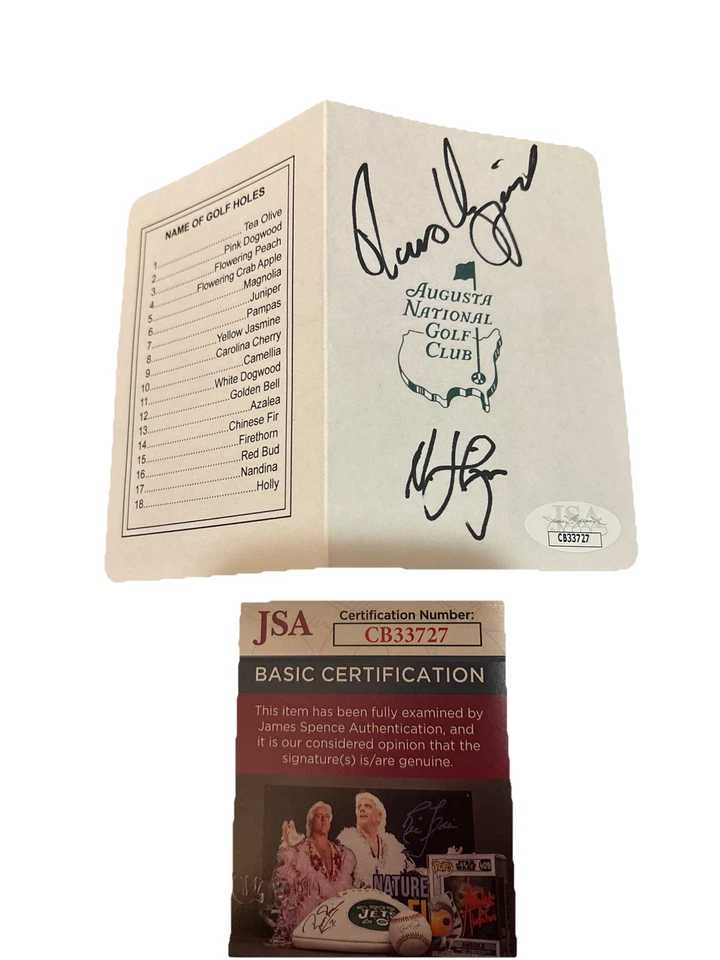 Nicolai + Rasmus Hojgaard SIGNED MASTERS SCORECARD *JSA COA DUAL AUTOGRAPH - Image 1 of 1