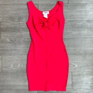 Vintage 80s Yes Clothing Co. Red Cinched Bust Bodycon Sleeveless Dress Size S - Picture 1 of 5