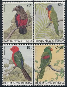 1996 PAPUA NEW GUINEA PARROTS SET OF 4 FINE USED - Bild 1 von 1