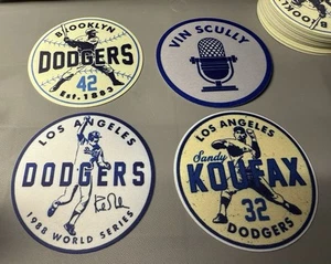 (Lot Of 4) Robinson Koufax Gibson Scully HOF LA Brooklyn Dodgers Iron On Patch - Picture 1 of 6