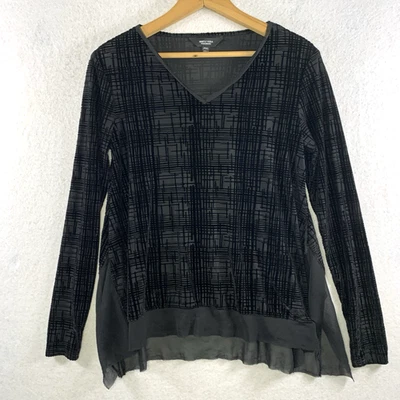 Womens Burnout Velvet Chiffon Top Sz XS Petite Whimsigoth Fairy Grunge Event - Image 1 of 4