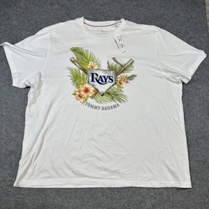 Tampa Bay Rays Shirt Mens 4XL White MLB Baseball Tommy Bahama Cotton Floral Tee - Picture 1 of 7