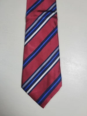 Corbata Eagle roja blanca azul a rayas para hombre 3”x 59” 100 % seda Foto 1 de 3