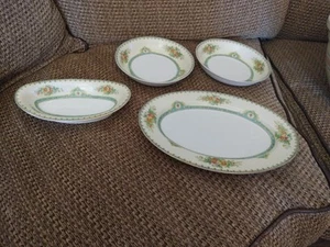 Noritake M 11 1/2" Tablett 8" Ovale Schale Zwei 7" Schüsseln Hergestellt in Japan - Bild 1 von 5