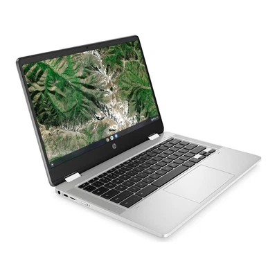 HP Chromebook x360 14" 64GB eMMC 4GB Touchscreen Silver 14A-CA0036TG Chrome OS - Image 1 of 3