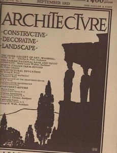 Architecture Magazine September 1923 Freer Gallery of Art Asbestos - Picture 1 of 3