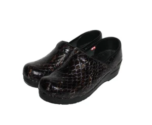 Sanita Womens Original Danish Clogs SIZE 39 US 8 Brown/Gray/Shiny Career Slip On - Picture 1 of 5