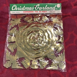 Vintage Christmas Garland ORIGINAL Gold Angles Japan MCM Expands 9’ -- 7203 - Picture 1 of 5