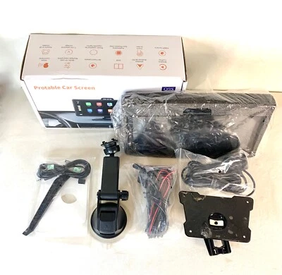 Portable Car Screen-Apple CarPlay-Android Auto-Voice Command-Touch Screen-DVR - Image 1 of 4