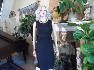 Prada Black Front Crossover Ruching Sheath Dress Size IT 44 US 8 - Picture 1 of 23