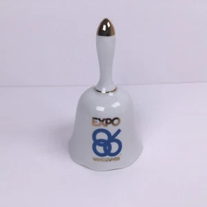 Expo 86 Souvenir Bell Vancouver British Columbia Canada White Ceramic 1986. A1 - Picture 1 of 7