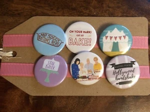 Great British Bake Off GBBO Baking Show - Button Pin Badge Set - Picture 1 of 3