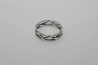James Avery Sterling Silver Tresse Wedding Band/Ring 5mm ~Size 6.75 Pre Owned - Image 1 of 4