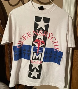 T-Shirt Queensryche Band Herren groß weiß Empire T-Shirt Vintage 1990 doppelseitig - Bild 1 von 7