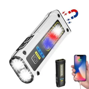Mini Magnetic Flashlight Dual Source Rechargeable Multi-function Emergency Torch - Picture 1 of 10