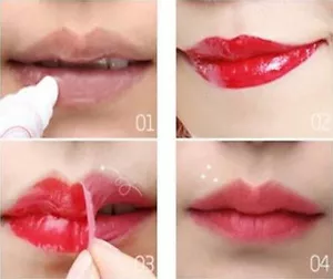 Encre à lèvres magique lip gloss tattoo film à retirer peel off 6 couleurs - Foto 1 di 9