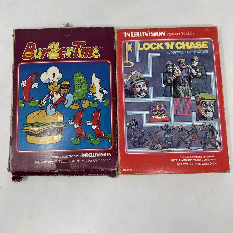 Burgertime and Lock ‘N Chase Intellivision Game  Bundle - Check Desc for details - Image 1 of 4