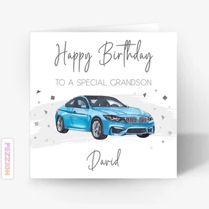 Personalised Car Birthday Card For Son Grandson Nephew Brother 18th 21st 30th - Picture 1 of 5
