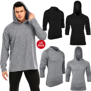 Mens Shirt Hoodie Gym Sports Casual Sweatshirts Pullover Long Sleeve T-Shirt NKE - Picture 1 of 19