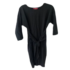 Catherine Malandrino A-Line Cocktail Dress Womens XS Black Knot Front Stretch - Picture 1 of 5
