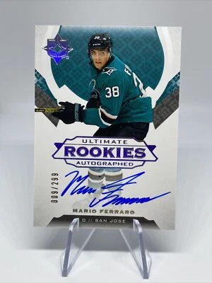 2019-20 Ultimate Collection Mario Ferraro Ultimate Rookie Auto /299 Shot Blocker - Image 1 of 2