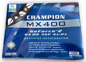 NEW SEALED NVIDIA GeForce2 MX400 AVG 64MB DDR SDRAM Graphics Card Mad Dog - Picture 1 of 3