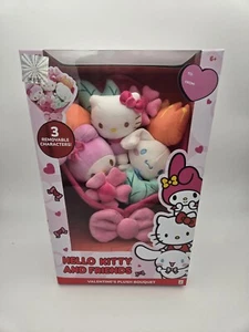 Hello Kitty & Friends Plush Valentines Bouquet My Melody Cinnamoroll Box Damage - Picture 1 of 7