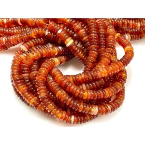 Neumático Heishi liso de cornalina natural de 6 mm, cuentas de neumático de cornalina, naranja liso - Imagen 1 de 10